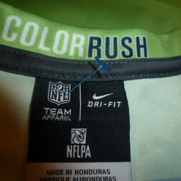 Seattle Seahawks NFL Team Apparel T-Shirt XXL Neon Green /Nike logo - Picture 10 of 13